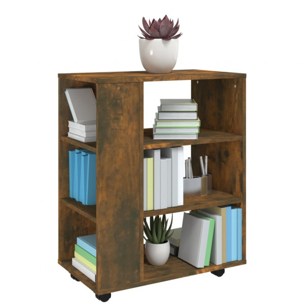 Armario ruedas madera contrachapada roble ahumado 60x35x75 cm M 5