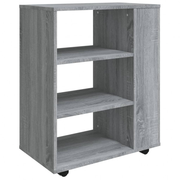 Armario con ruedas madera contrachapada gris Sonoma 60x35x75 cm M 2
