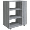 Armario con ruedas madera contrachapada gris Sonoma 60x35x75 cm 2