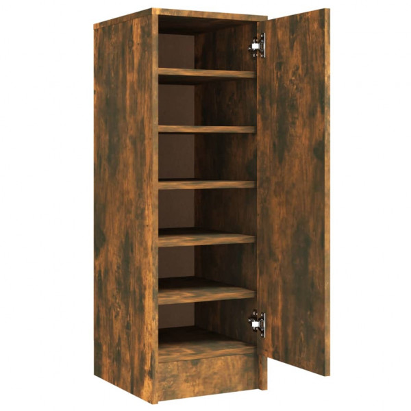 Mueble zapatero madera contrachapada roble ahumado 32x35x92 cm M 2