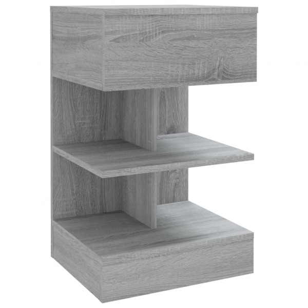 Mesita de noche madera contrachapada gris Sonoma 40x35x65 cm M 2
