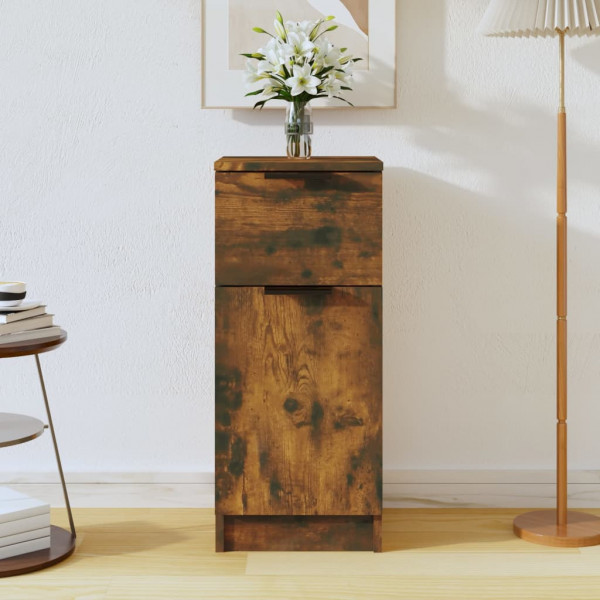 Aparador madera contrachapada color roble ahumado 30x30x70 cm D