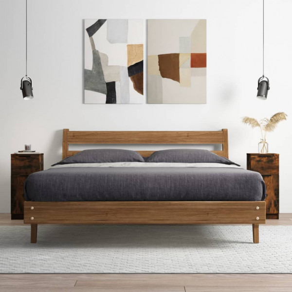 Aparadores 2 uds madera contrachapada roble ahumado 30x30x70 cm M 3