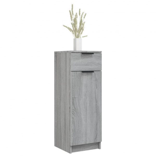 Armario de baño madera contrachapada gris Sonoma 32x34x90 cm M 4