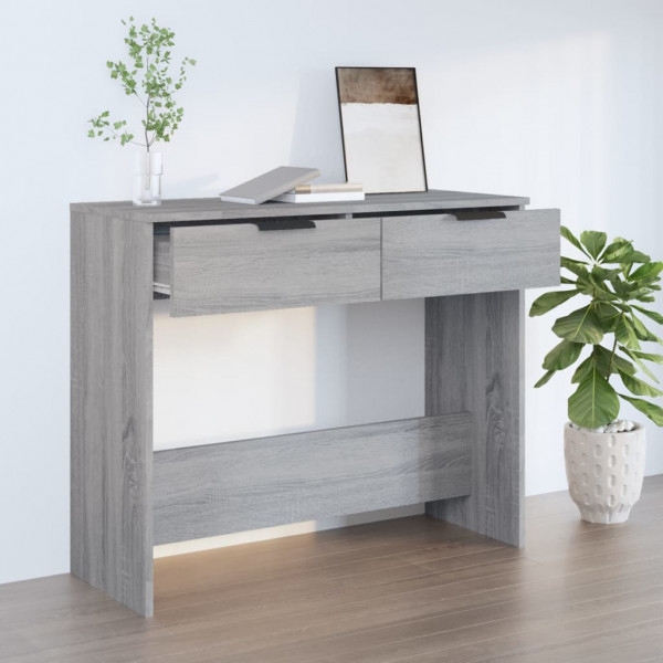 Mesa consola madera contrachapada gris Sonoma 90x36x75 cm D