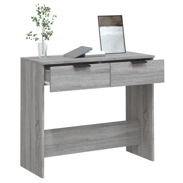 Mesa consola madera contrachapada gris Sonoma 90x36x75 cm M 5