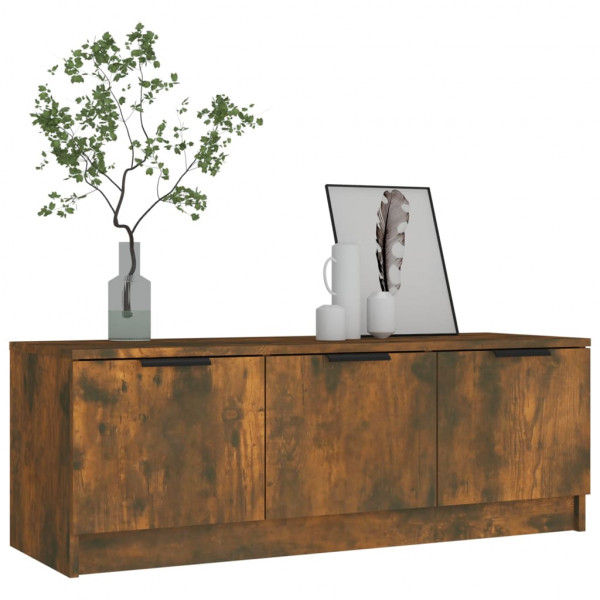 Mueble de TV madera contrachapada roble ahumado 102x35x36.5 cm M 5