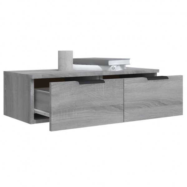 Armario de pared madera contrachapada gris Sonoma 68x30x20 cm M 5
