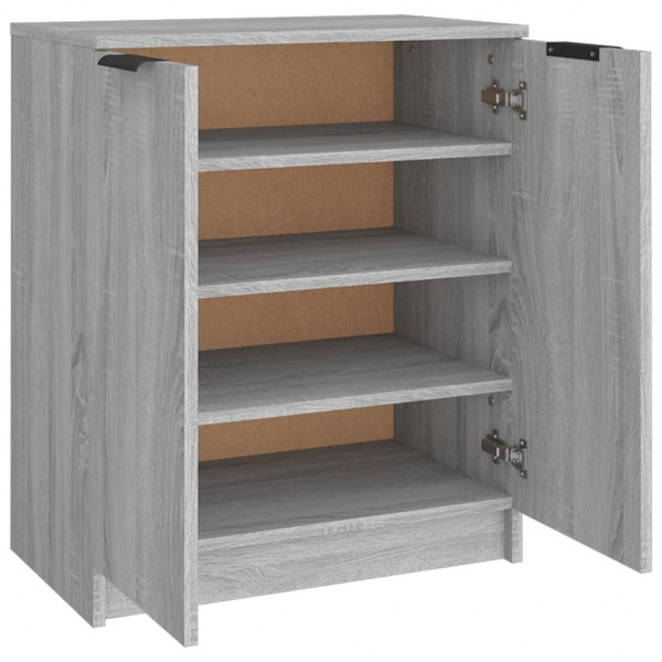 Mueble zapatero de madera contrachapada gris Sonoma 59x35x70 cm M 5