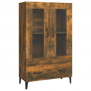 Aparador de madera contrachapada roble ahumado 70x31x115 cm H