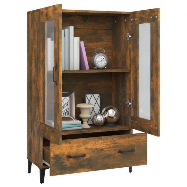 Aparador de madera contrachapada roble ahumado 70x31x115 cm M 4