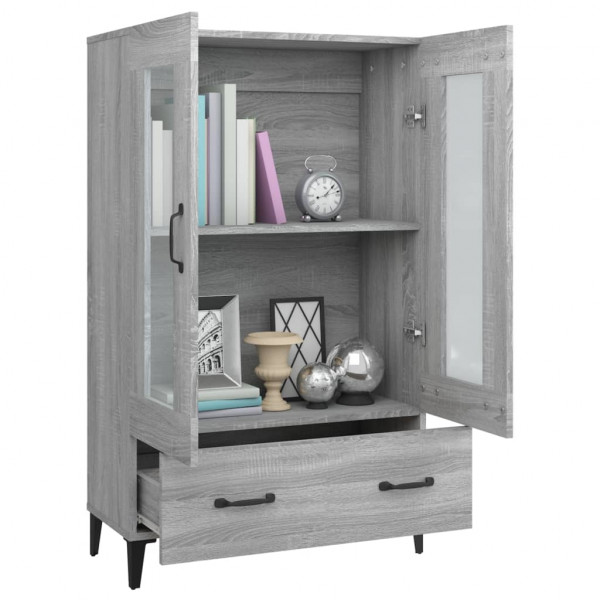 Aparador alto de madera contrachapada gris Sonoma 70x31x115 cm M 4