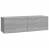 Armários parede 2pcs 100x30x30 cm derivados cinza sonoma 5