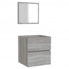 Armario de baño con espejo madera contrachapada gris Sonoma 2