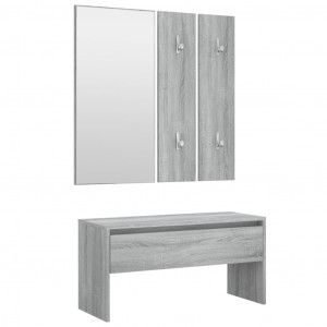 Set de muebles de recibidor madera contrachapada gris Sonoma H