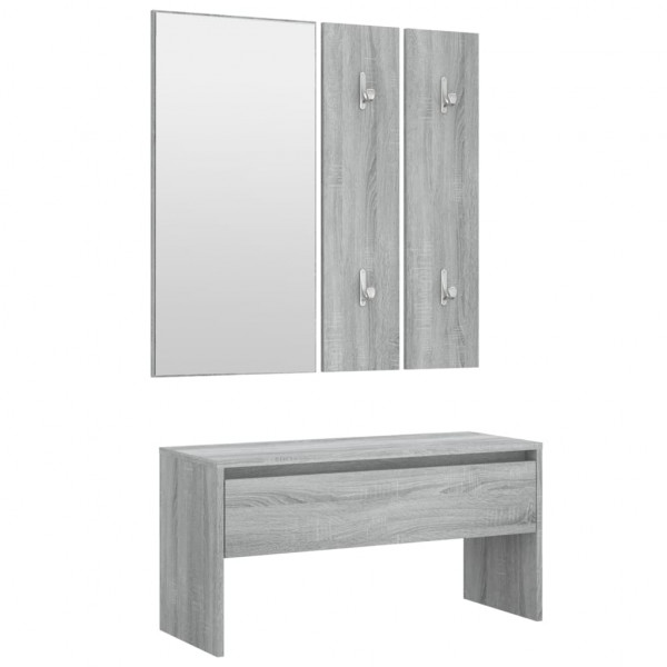 Set de muebles de recibidor madera contrachapada gris Sonoma M 2