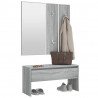 Set de muebles de recibidor madera contrachapada gris Sonoma 4