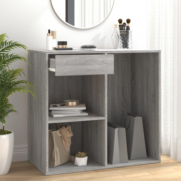 Armario maquillaje madera contrachapada gris Sonoma 80x40x75 cm D