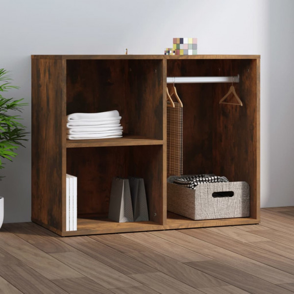 Mueble vestidor madera contrachapada roble ahumado 80x40x65 cm D