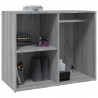Mueble vestidor madera contrachapada gris Sonoma 80x40x65 cm 5