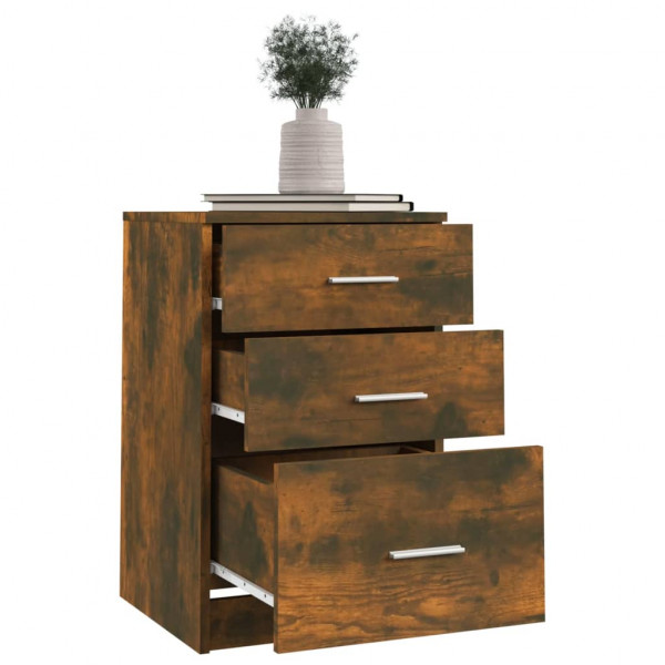 Mesita de noche madera contrachapada roble ahumado 40x40x63 cm M 5