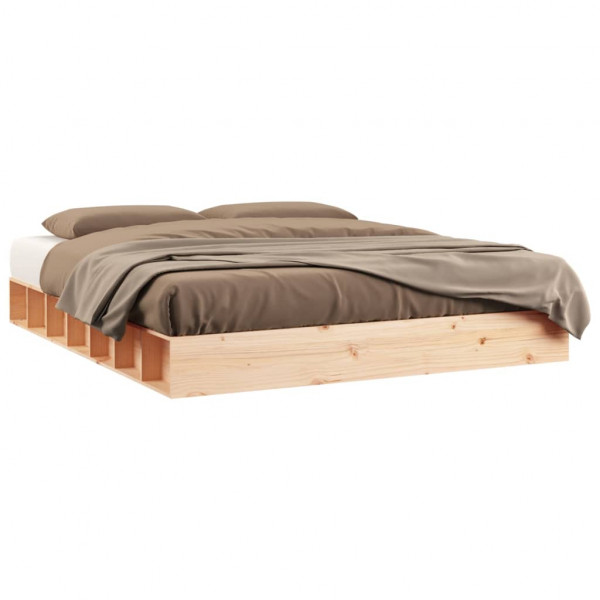 Estructura de cama de madera maciza 160x200 cm M 2