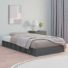 Estructura cama individual pequeña madera maciza gris 75x190 cm 1