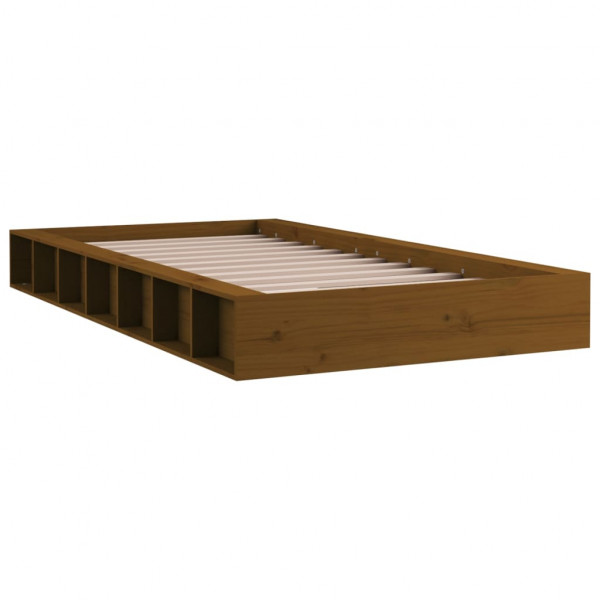 Estrutura cama pequena solteiro 75x190 cm madeira castanho mel M 3