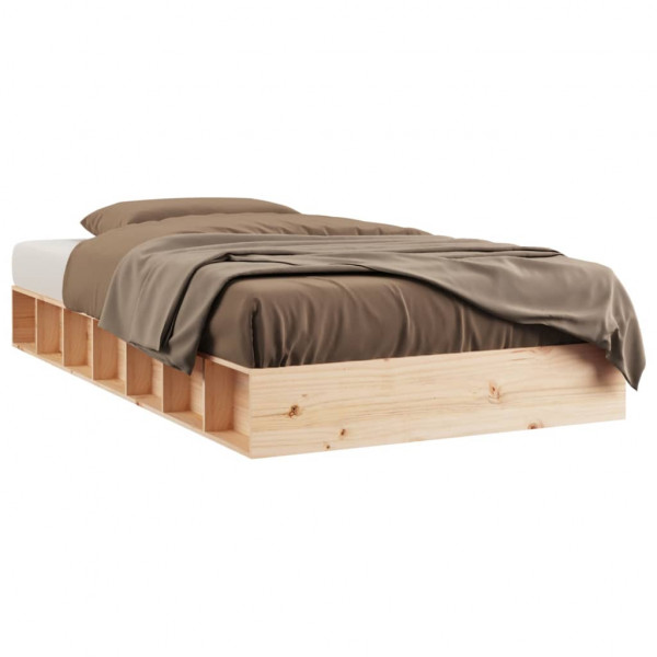 Estructura de cama individual de madera maciza 90x190 cm M 2