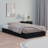 Estructura de cama doble de madera maciza negro 135x190 cm 1