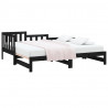 Sofá cama extraíble madera maciza de pino negro 2x(80x200) cm 3