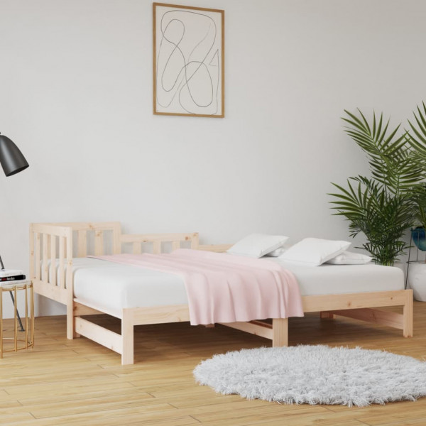 Sofá cama extraíble madera maciza de pino 2x(90x200) cm D