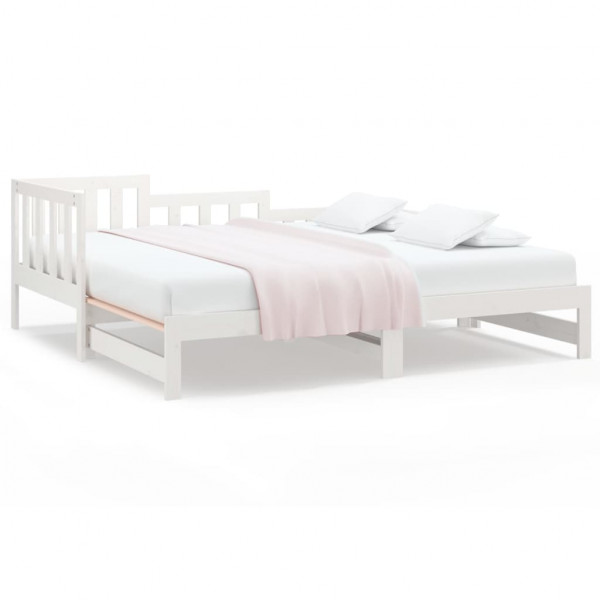 Sofá cama extraíble madera maciza de pino blanco 2x(90x190) cm M 2