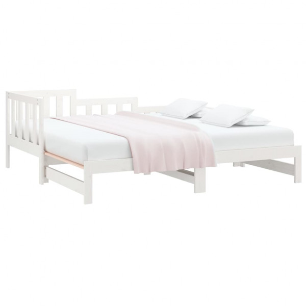 Estrutura sofá-cama de puxar 2x(90x190) cm pinho maciço branco M 3
