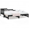 Estrutura sofá-cama de puxar 2x(90x190) cm pinho maciço preto 2