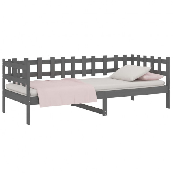 Sofá-cama 90 x 200 cm madeira de pinho maciça cinzento M 3