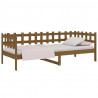 Sofá cama madera maciza de pino marrón miel 90x200 cm 3