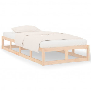 Estructura de cama de madera maciza 90x200 cm H