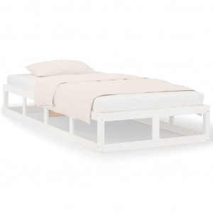 Estructura de cama de madera maciza blanca 90x200 cm H
