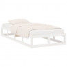 Estructura de cama de madera maciza blanca 90x200 cm 3