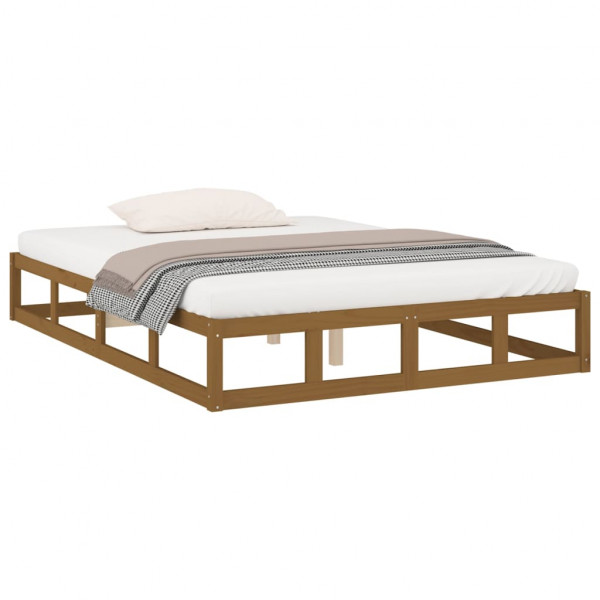 Estructura de cama de madera maciza marrón miel 150x200 cm M 3
