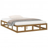 Estrutura cama king 150x200 cm madeira maciça castanho-mel 3