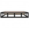 Estructura de cama de madera maciza negra super king 180x200 cm 5