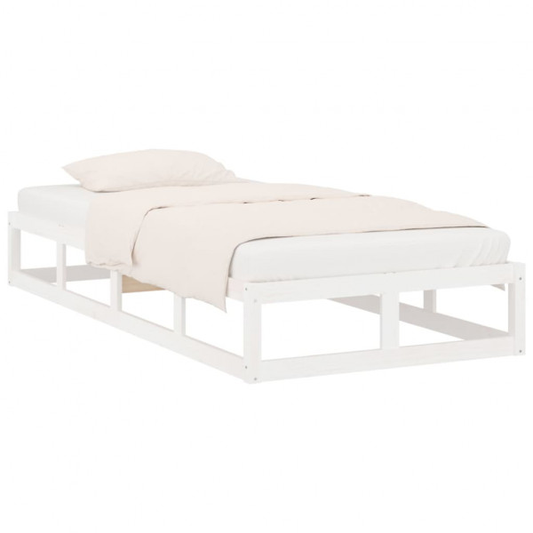 Estrutura cama pequena solteiro 75x190 cm madeira maciça branco M 3