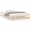 Estructura de cama doble de madera maciza 140x190 cm 2