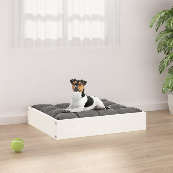 Cama para perros madera maciza de pino blanco 51.5x44x9 cm D