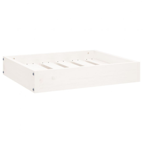 Cama para perros madera maciza de pino blanco 51.5x44x9 cm M 2