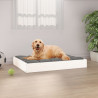 Cama para cães 71.5x54x9 cm madeira de pinho maciça branco 1