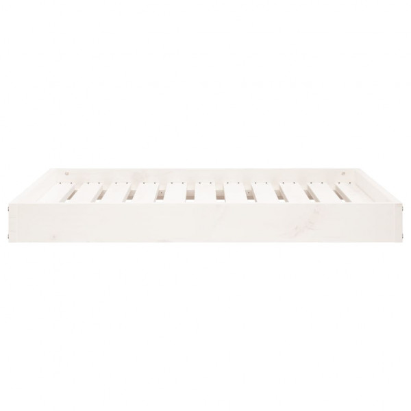 Cama para cães 91.5x64x9 cm madeira de pinho maciça branco M 3