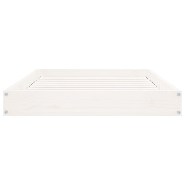 Cama para cães 91.5x64x9 cm madeira de pinho maciça branco M 4